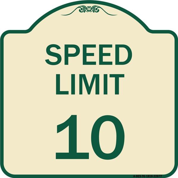Speed Reduction Speed Limit 10 Mph Heavy-Gauge Aluminum Architectural Sign, 18" x 18", TG-1818-22877